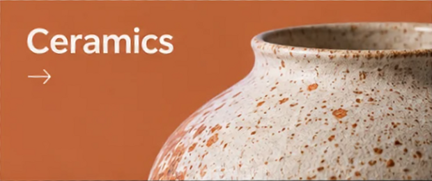 Ceramics — original speckled ceramic vessel on terracotta