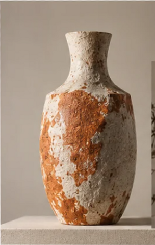 The original cream and terracotta vase from the supplied reference